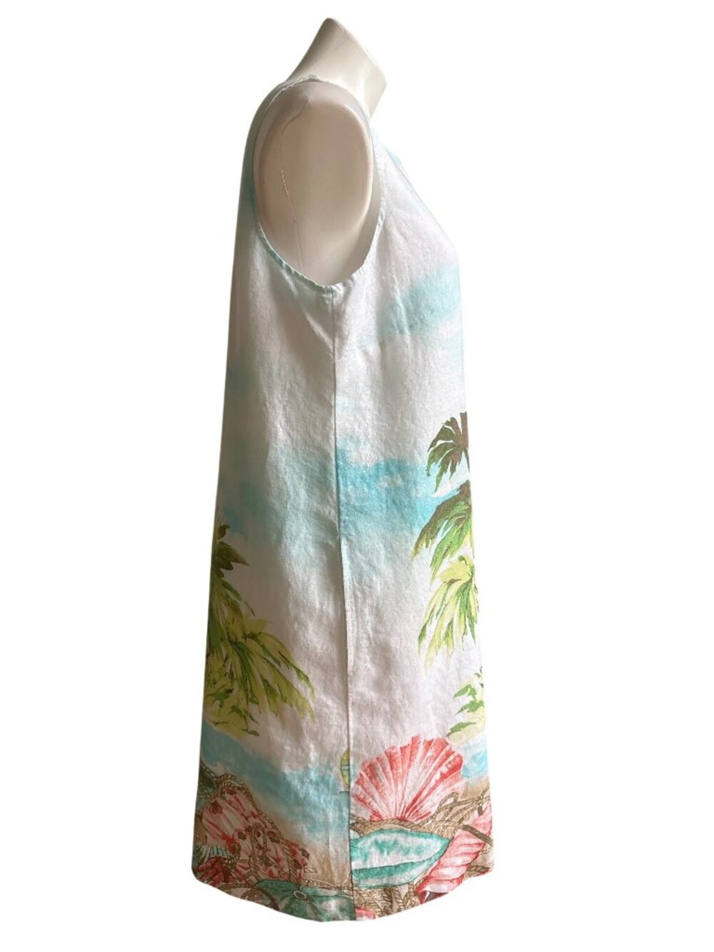 J. Jill Love Linen Women's Beach Palm Tree Tropical Print Shift Dress Size M - Picture 4 of 10